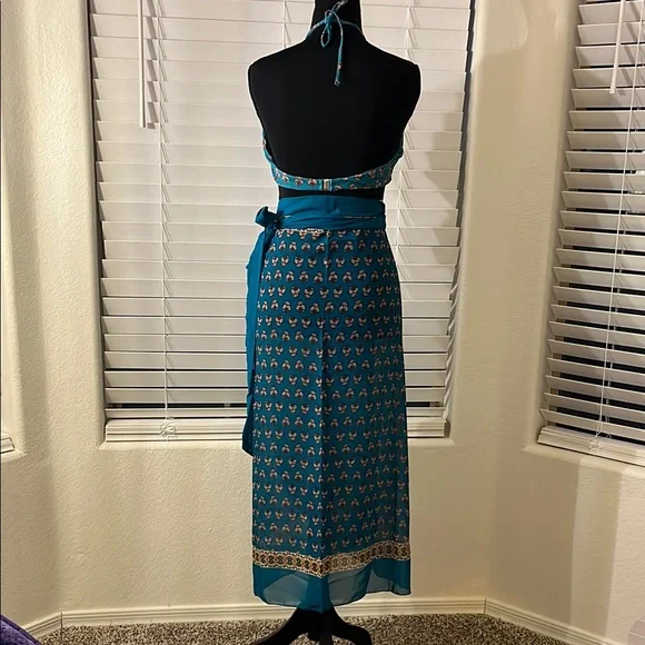 Green Floral One Piece With Matching Wrap - Small - Picture 3 of 16